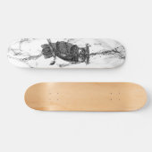 Skateboard Chouette camouflée sur marbre (Horz)