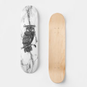 Skateboard Chouette camouflée sur marbre (Recto)