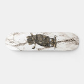Skateboard Chouette camouflée sur marbre Brown (Horz)