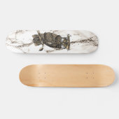 Skateboard Chouette camouflée sur marbre Brown (Horz)