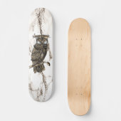 Skateboard Chouette camouflée sur marbre Brown (Recto)