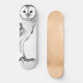 Skateboard Chouette - Dessin En Stylo Noir (Recto)