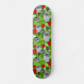 Skateboard Chouette en roses rouges (Recto)