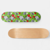 Skateboard Chouette en roses rouges (Horz)