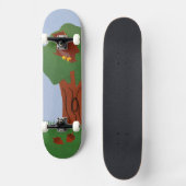 Skateboard Chouette et chêne Art du dessin animé (Recto)