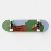 Skateboard Chouette et chêne Art du dessin animé (Horz)