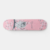 Skateboard Chouette mignonne cerise fleur rose Parties scinti (Horz)