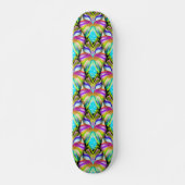 Skateboard Chouette Oracle noire et multicouleur (Devant)