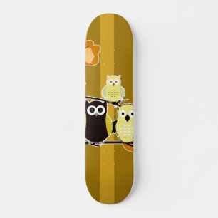 Skateboard Chouettes jaunes