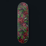 Skateboard Christmas Burgundy Poinsettia Flowers Watercolor<br><div class="desc">Ce motif magnifique et artistique est parfait pour les fêtes de Noël. Il présente des poinsettias d'aquarelle peintes à la main, des fleurs, des feuilles de lierre et des motifs de baies de couleur rouge bordeaux, rouge vif, vert de forêt et faux or, sur un arrière - plan bleu marine...</div>