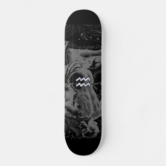 Skateboard Chrome comme signe Aquarius sur la carte Hevelius (Recto)