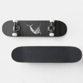 Skateboard Chrome Style Marlin sur fibre de carbone (Horz)