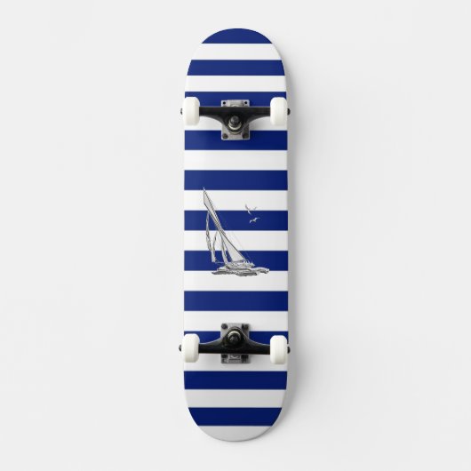 Skateboard Chrome voile sur les bandes marines (Recto)
