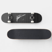 Skateboard Chromes Like Sailboat on Carbon Fiber (Horz)