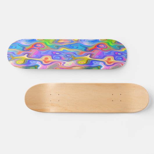 Skateboard Ciel bleu clair rose citron vert violet onette Art (Horz)