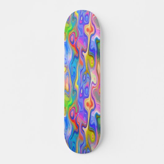 Skateboard Ciel bleu clair rose citron vert violet onette Art (Devant)