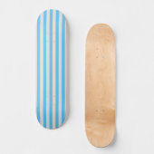 Skateboard Ciel bleu et gris clair vertical rayé (Recto)
