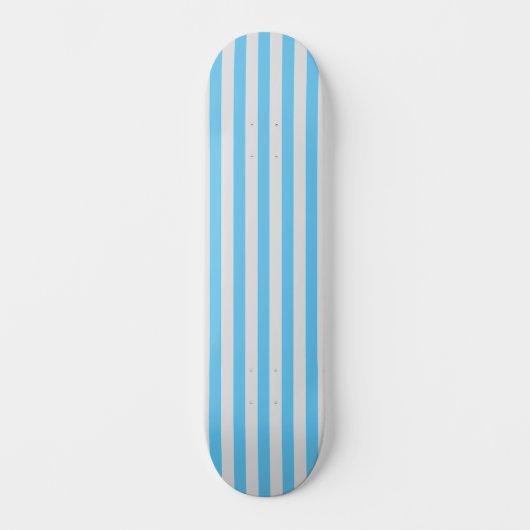 Skateboard Ciel bleu et gris clair vertical rayé (Recto)