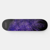 Skateboard *~* Ciel de minuit Boho Plumes cosmiques violet (Horz)