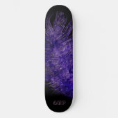 Skateboard *~* Ciel de minuit Boho Plumes cosmiques violet (Recto)