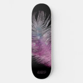 Skateboard *~* Ciel de minuit Pastel Boho Plumes cosmiques (Recto)
