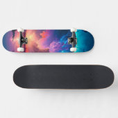 Skateboard Ciel et planète empli de couleurs épiques dans l'e (Horz)