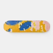 Skateboard Ciel jaune orange bleu clair Peinture rose (Horz)