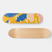 Skateboard Ciel jaune orange bleu clair Peinture rose (Horz)