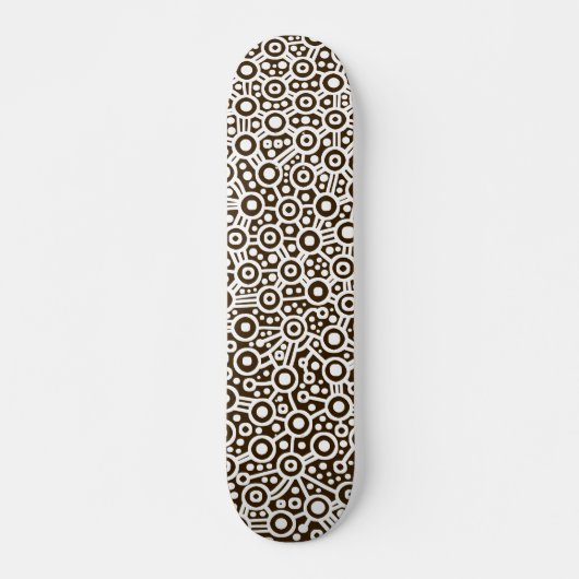 Skateboard Circuit Alien - Blanc sur Dark Brown (Devant)