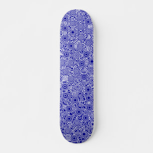 Skateboard Circuit Alien Exterminé - Blanc sur bleu profond