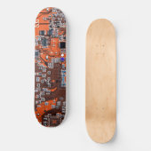 Skateboard Circuit imprimé de geek informatique orange (Recto)