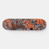 Skateboard Circuit imprimé de geek informatique orange (Horz)