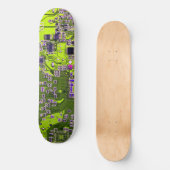 Skateboard Circuit imprimé de geeks informatiques Néon Jaune (Recto)