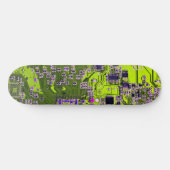 Skateboard Circuit imprimé de geeks informatiques Néon Jaune (Horz)