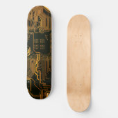 Skateboard Circuit imprimé d'ordinateur cool orange (Recto)