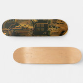 Skateboard Circuit imprimé d'ordinateur cool orange (Horz)