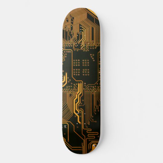Skateboard Circuit imprimé d'ordinateur cool orange (Recto)