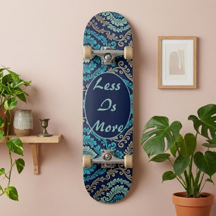Skateboard Citation Zen Paisible Mandala Sacré Damassé Bleu S