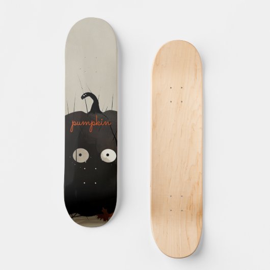 Skateboard Citrouille noir (Recto)