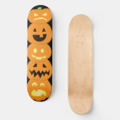Skateboard Citrouille sculpté Jack O'Lantern Halloween (Recto)