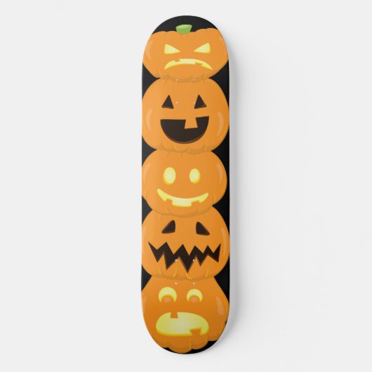 Skateboard Citrouille sculpté Jack O'Lantern Halloween (Recto)