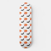Skateboard Citrouilles et chauves-souris d'Halloween, Trou ou (Recto)