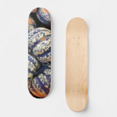 Skateboard Citrouilles rayées rustiques (Recto)