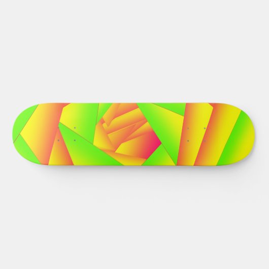 Skateboard Citrus vert orange jaune ombre abstrait Conception (Horz)