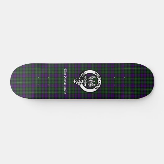 Skateboard Clan Abercrombie Tartan & Crest (Horz)