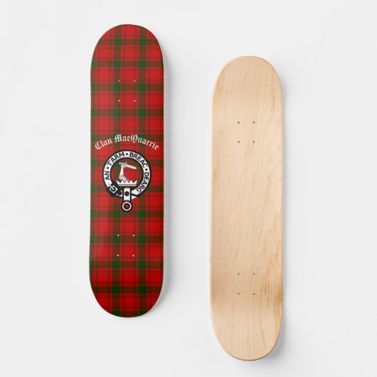 Skateboard Clan MacQuarrie Tartan et Crest (Recto)