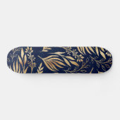 Skateboard Classement Gold Foliage Botanical Blue Design (Horz)