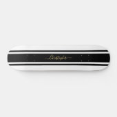 Skateboard Classic Blanc Noir Stripes Or Monogramme (Horz)