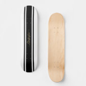 Skateboard Classic Blanc Noir Stripes Or Monogramme (Recto)