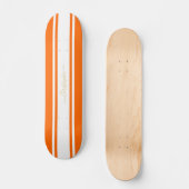 Skateboard Classic Orange White Racing Stripes Gold Monogramm (Recto)